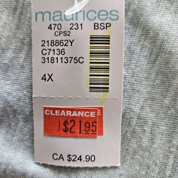 Maurices NWT Blue V‑Neck Tank Top Women’s Soft Rib Knit Sleeveless 4X Plus Size - Picture 4 of 6